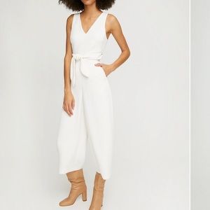 white aritzia jumpsuit